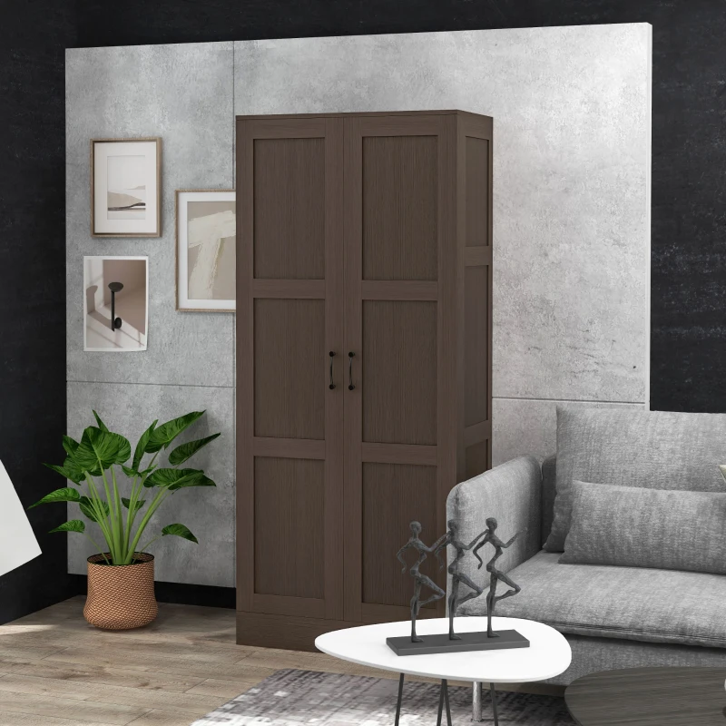 HOMCOM Storage Cabinet w/ Storage Shelves, Pantry Cabinet, Coffee