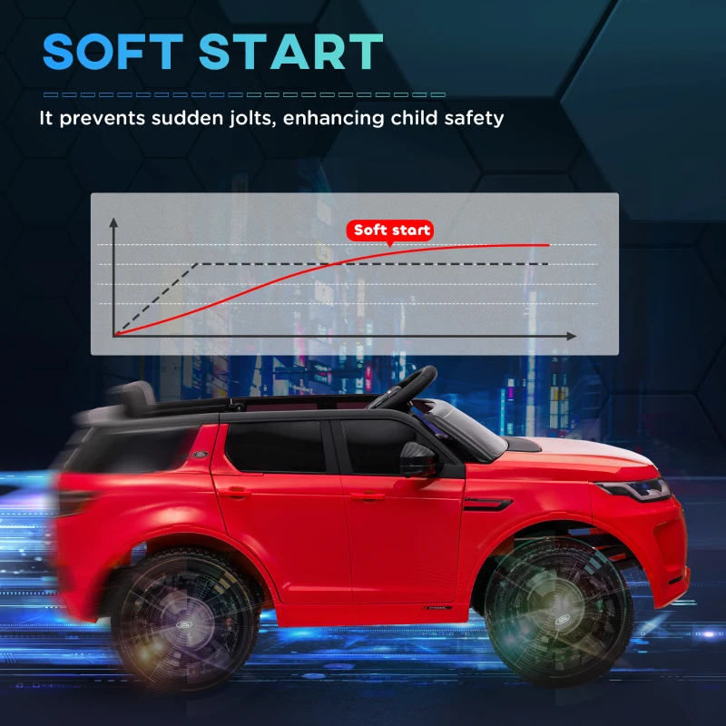 Qaba Land Rover Discovery Sport Licensed 12V Kids Ride on Car with Remote Control Soft Start, LED Lights, Red