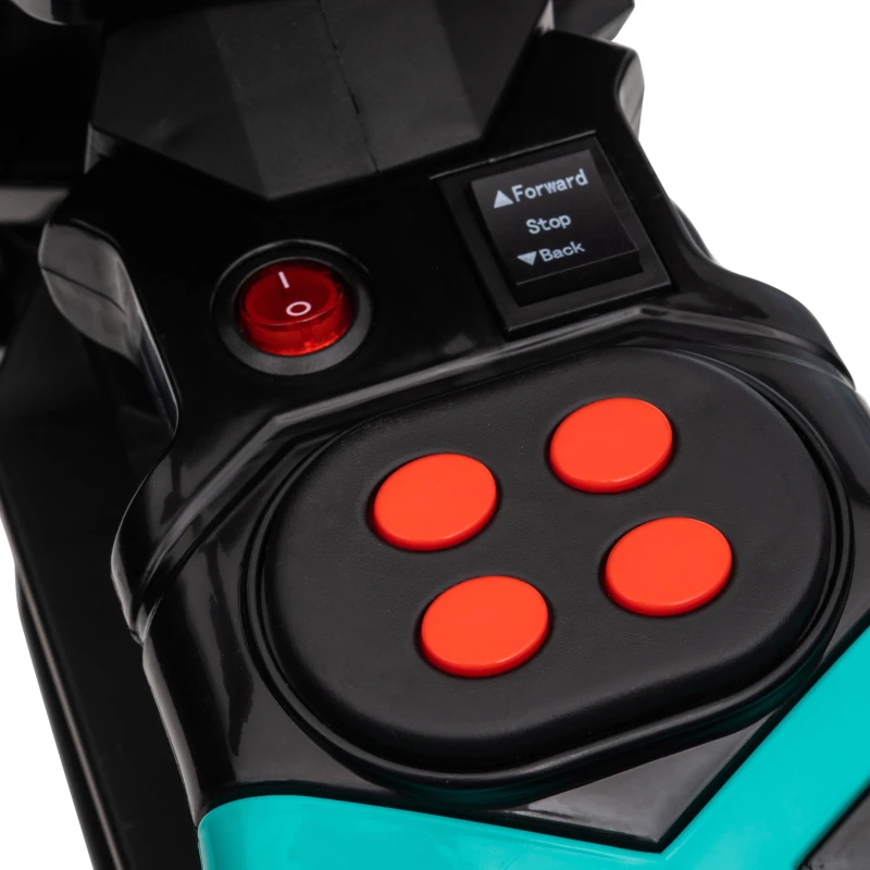 Aosom 6V Kids Motorcycle Battery-Operated Ride-on Toy with Training Wheels Lights Music Siren Horn, Black