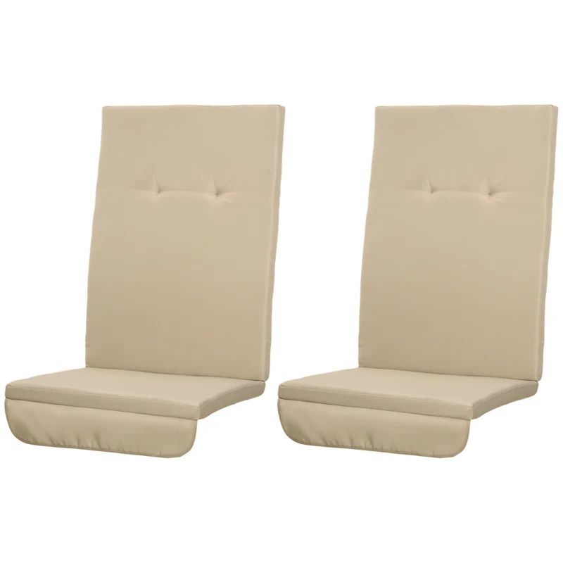 Outsunny 84A-052 Series Outdoor Porch Swing Cushions with Seat & Tufted Back, Backrest Ties, Set of 2 Replacement Cushions, Beige