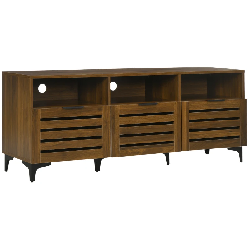 HOMCOM TV Stand for 65 Inch TV, Entertainment Center with Drawer, Doors, and Storage Shelves, TV Cabinet for Living Room, Bedroom, Brown