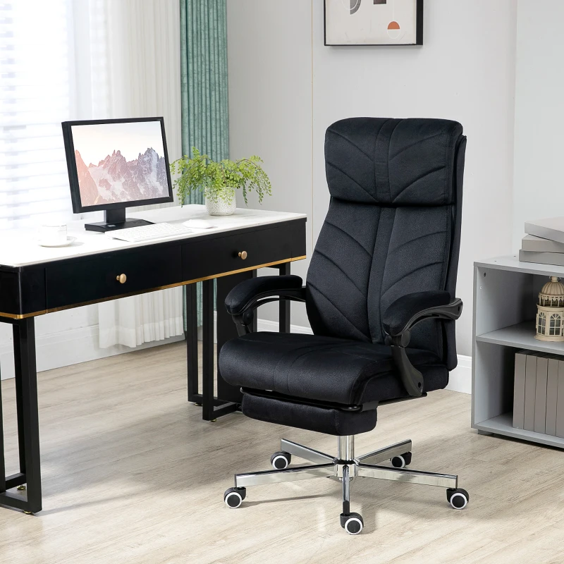 Vinsetto High-Back Office Chair Computer Desk Chair with Footrest Reclining Function and Adjustable Height Black