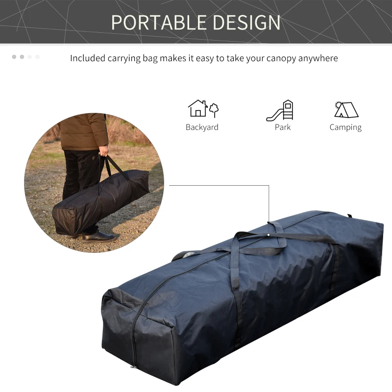 Outsunny 10' x 20' Pop Up Canopy Tent with 4 Sidewalls, Outdoor Portable Instant Canopy Shelter for Parties, Outdoor Instant Gazebo with Carry Bag for Garden, Patio, White
