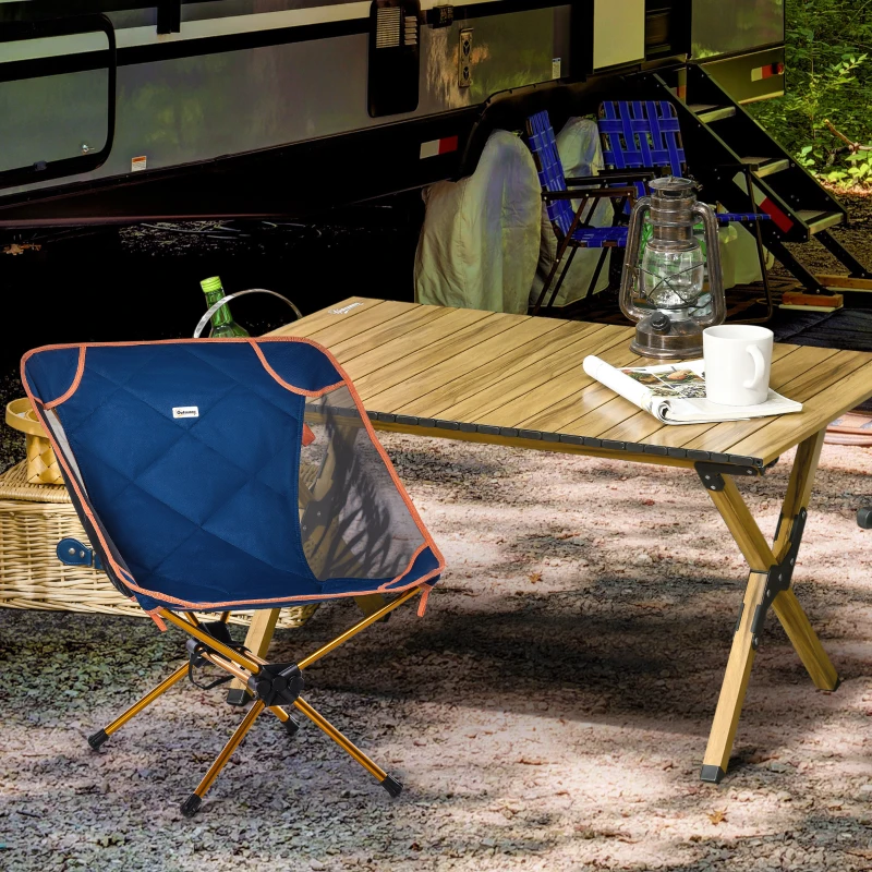 Outsunny 1 Piece Compact Camping Folding Chair, Padded Outdoor Chair with Portable Carry Bag, Easy Set Up, for Hiking Fishing Trip Beach