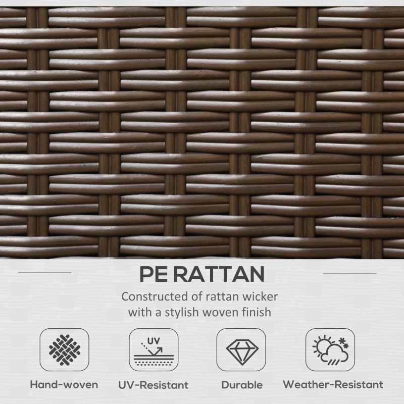 Outsunny Outdoor Wicker Loveseat, Patio Furniture Couch with Cushions, 2 Seats PE Rattan Sofa, 2 Throw Pillows, Beige