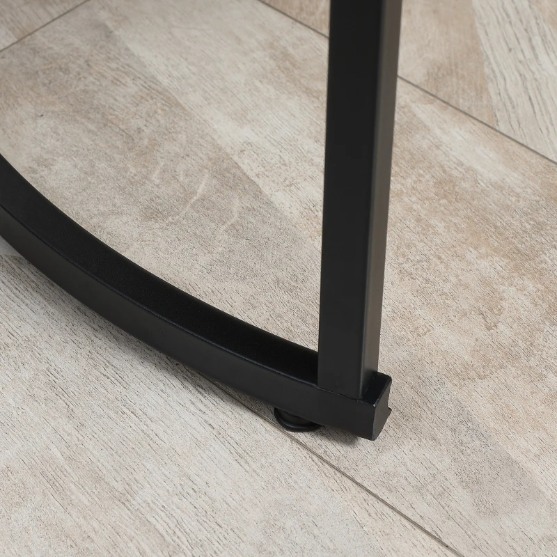 HOMCOM Round Nesting Tables Set of 2, Stacking Coffee Table Set with Metal Frame for Living Room, Dark Walnut