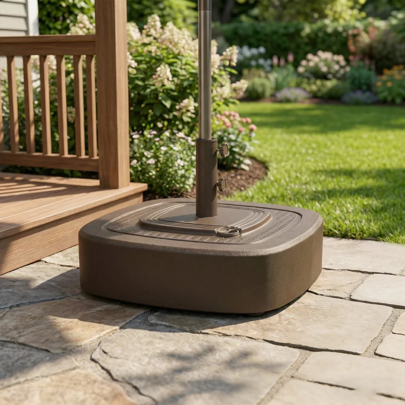 Outsunny Patio Umbrella Base Outdoor Umbrella Stand with Wheels for 1.5"/1.9" Umbrella Poles