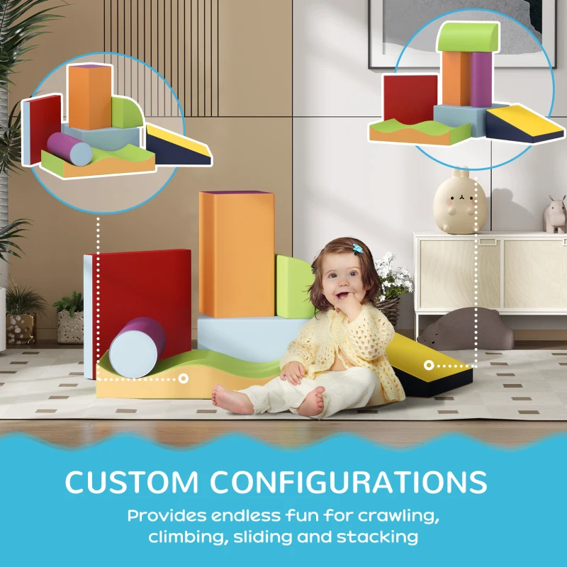 Soozier 7 Piece Climb and Crawl Activity Play Set Soft for Toddler, Contemporary
