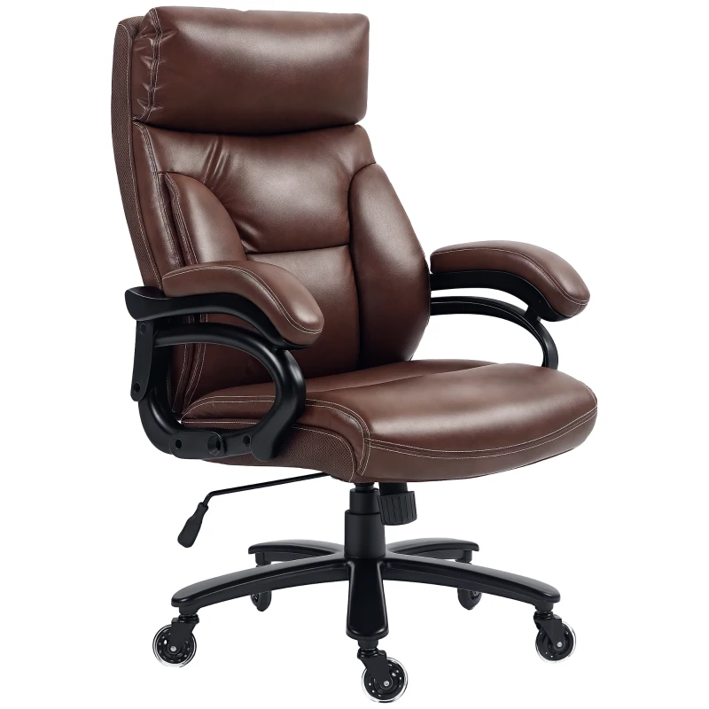 Vinsetto Big and Tall Office Chair, 400 lbs, Executive Computer Chair with PU Leather, Adjustable Height, Brown