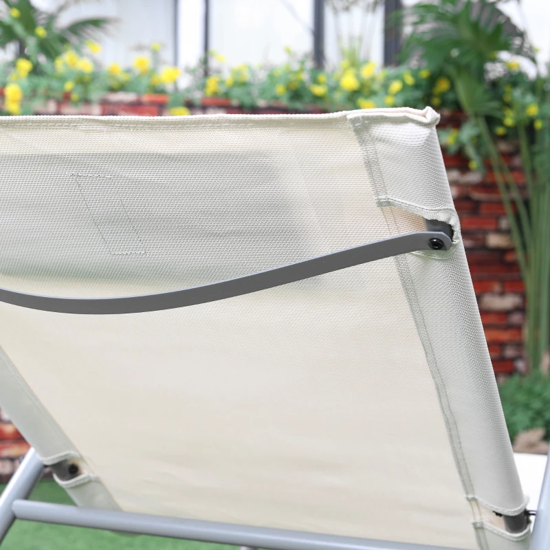 Outsunny Outdoor Rocking Chair, Chaise Lounge Pool Chair for Sun Tanning, Sunbathing Rocker, Armrests & Pillow for Patio, Lawn, Beach, Large, Beige