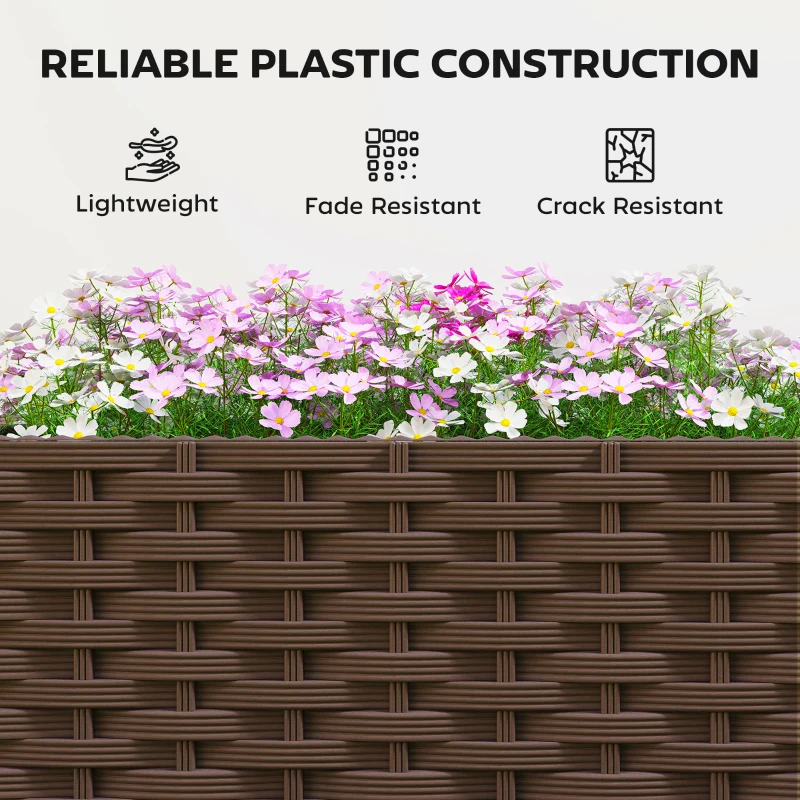 Outsunny Raised Garden Bed with Trellis, 46.5" Tomato Cage with Crop Cage, Self Watering Planter Box with Drainage Holes, Green