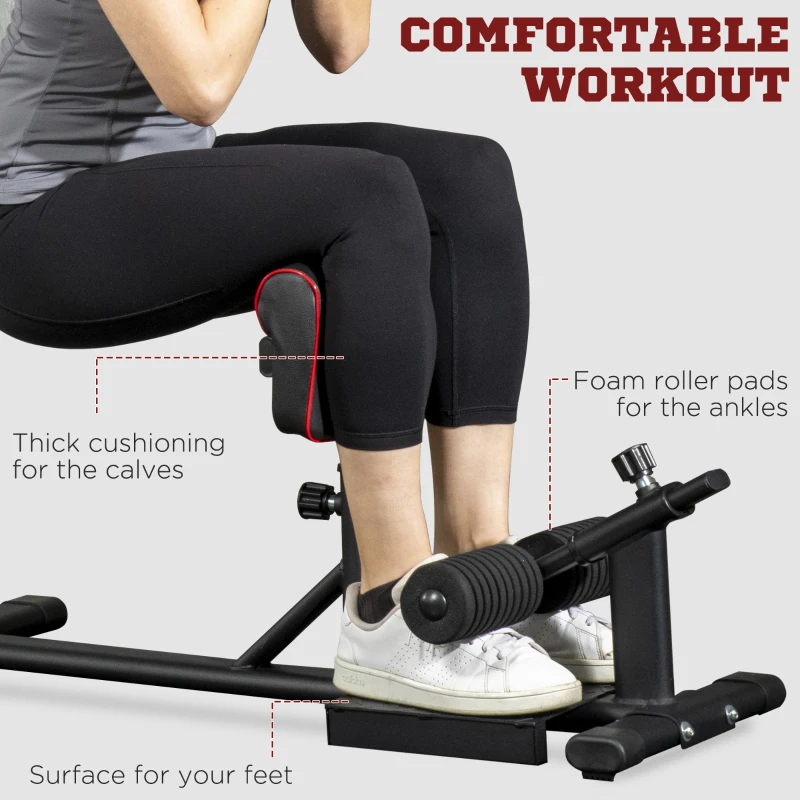Soozier Sissy Squat Machine, Leg Workout Equipment with Adjustable Pad, Rollers and Non-slip Foot Plate for Home Gym Fitness
