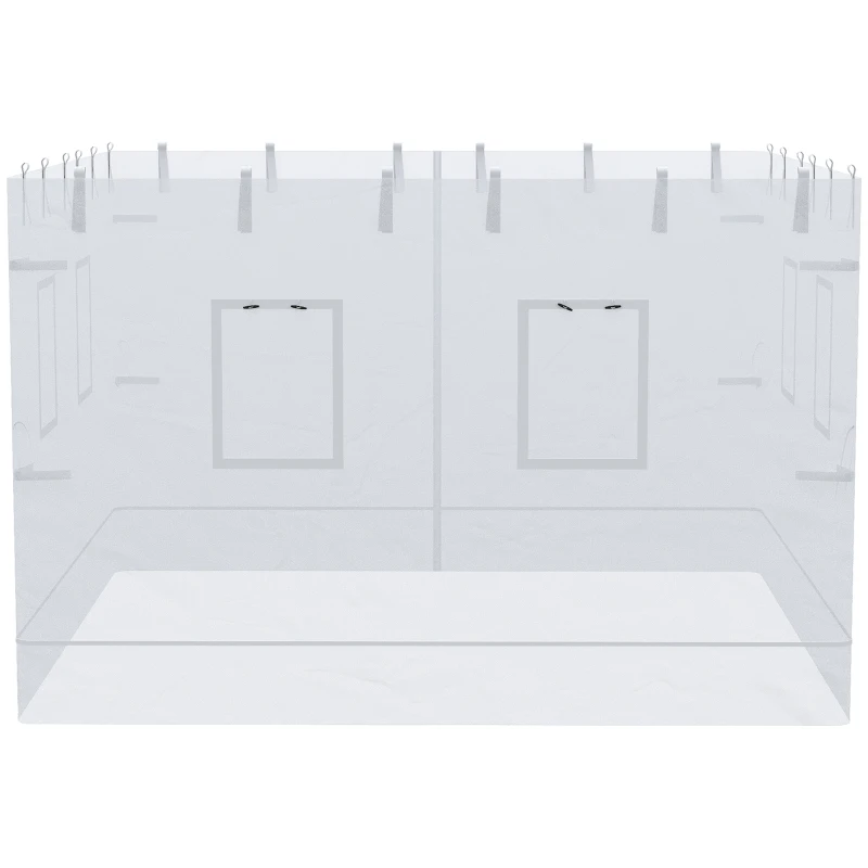 Outsunny Canopy Screen Walls, Replacement Netting with 6 Service Windows and 1 Door, for 10' x 10' Canopy Tent, White