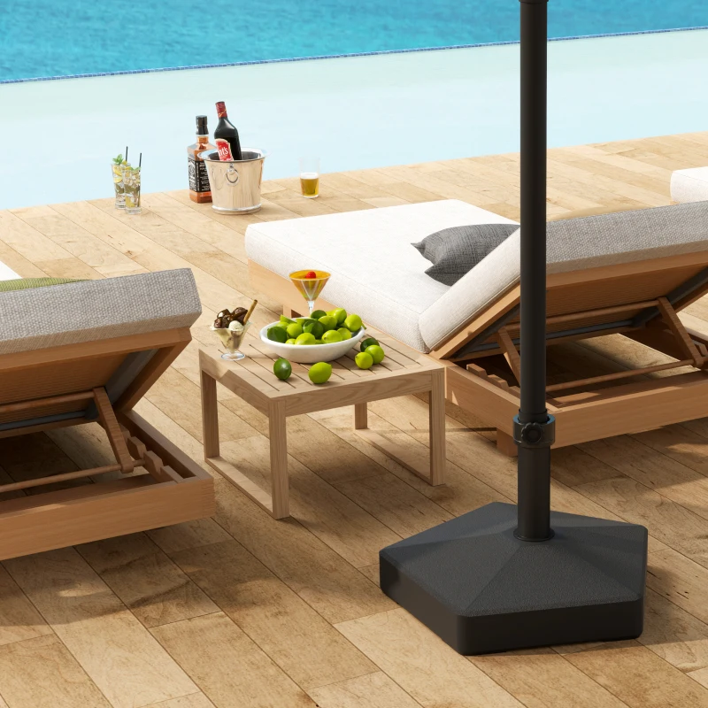 Outsunny Patio Umbrella Base Holder, Heavy Duty Outdoor Umbrella Stand Base, Black