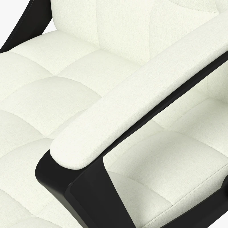 Vinsetto Mid Back Office Chair, Computer Chair for Desk, with Adjustable Height, Swivel Wheels, Arms, Cream White
