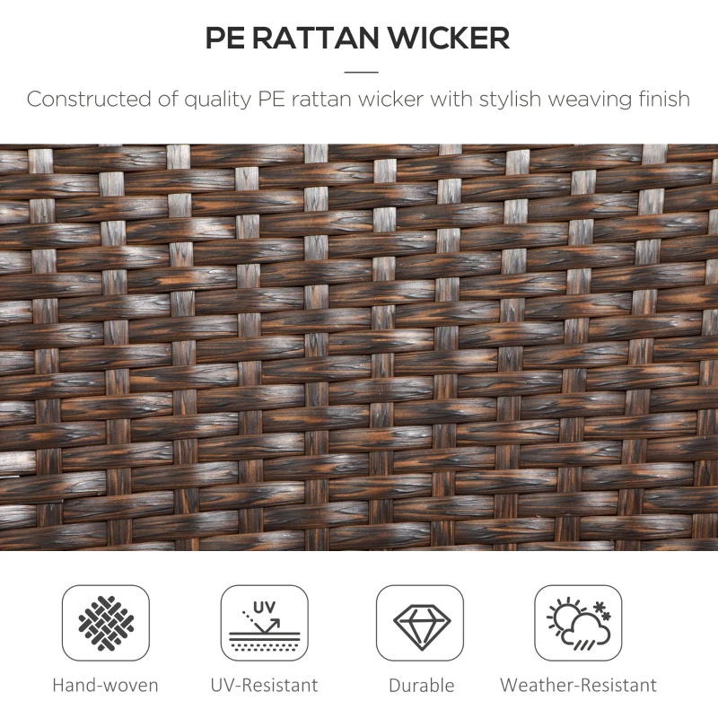 Outsunny Stackable PE Rattan Outdoor Dining Chairs with Cushion, Patio Wicker Dining Chair with Armrests & Backrest, Blue
