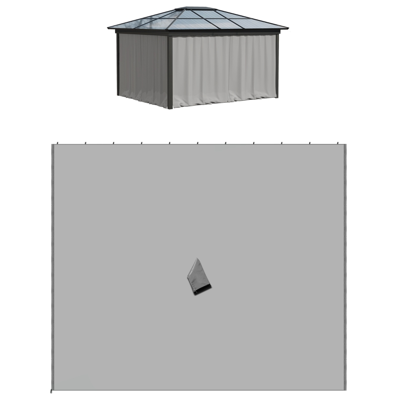 Outsunny 9.84' x 9.84' Gazebo Sidewall Set with Hooks/C-Rings, Gray