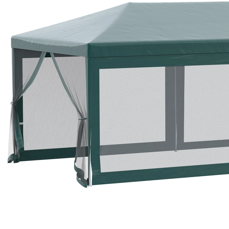 Outsunny 20' x 10' Outdoor Party Tent Gazebo Wedding Canopy with Removable Mesh Sidewalls, Green