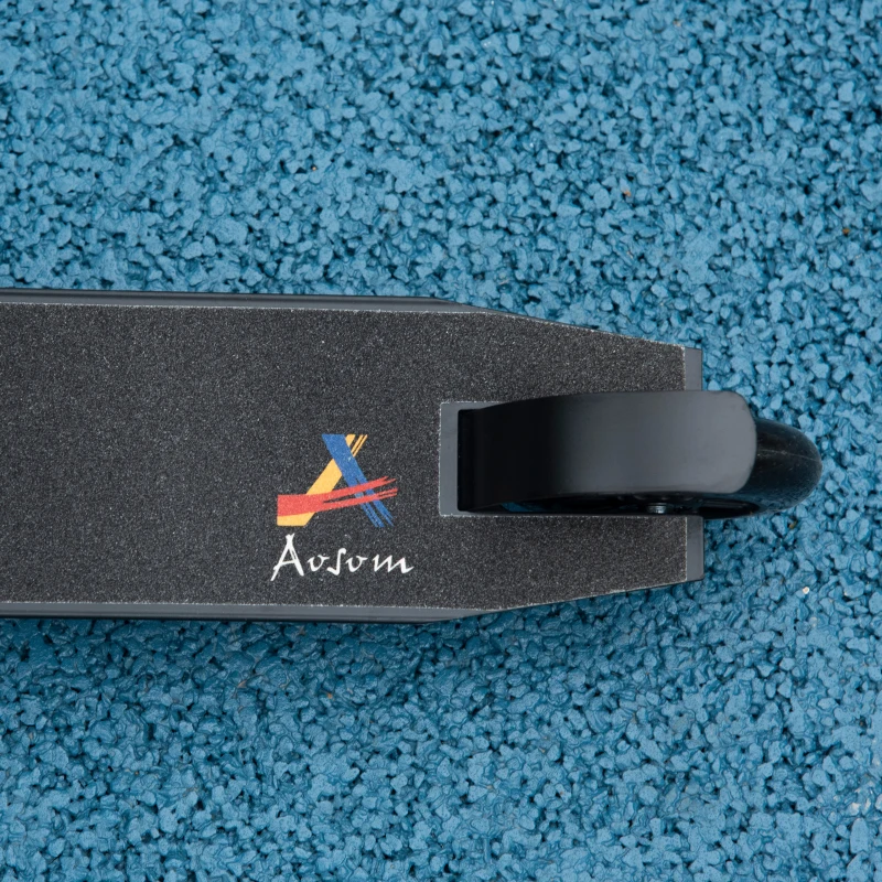 Aosom Stunt Scooter, Pro Scooter, Entry Level Freestyle Scooter w/ Lightweight Alloy Deck for 14 Years and Up Teens, Adults, Black