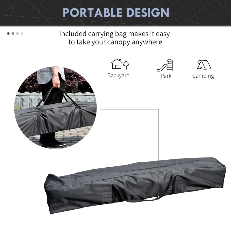 Outsunny 13' x 13' Pop Up Canopy Tent with Height Adjustable for Outdoor, Garden, Patio, Dark Blue