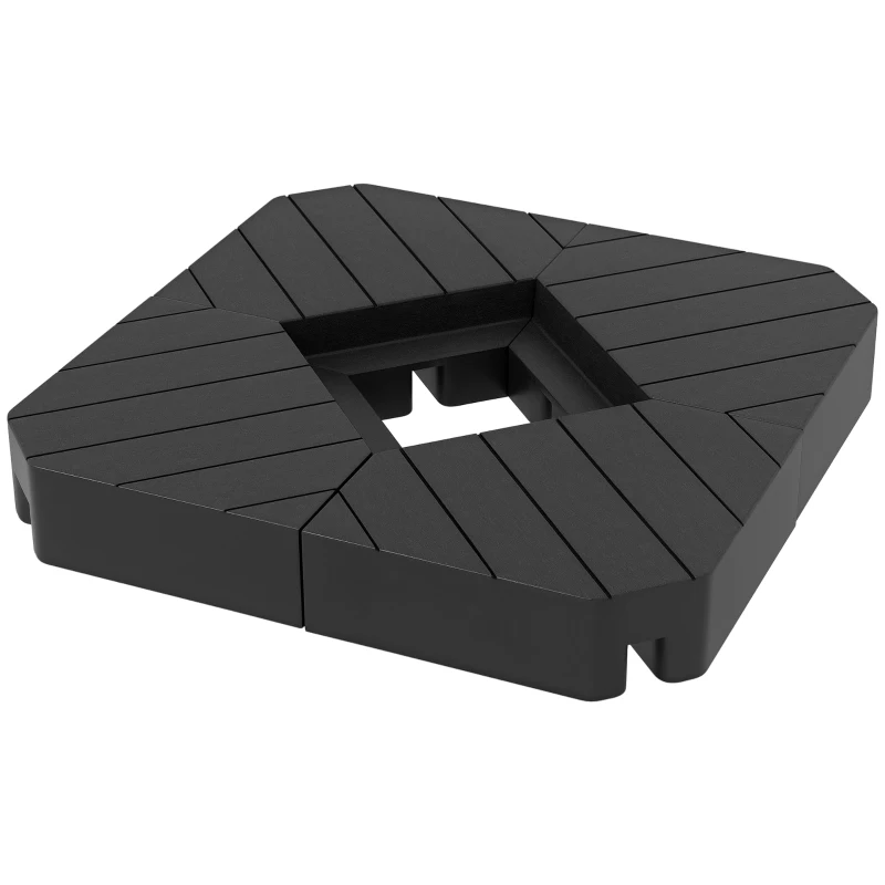Outsunny Offset Umbrella Base Outdoor Umbrella Weights, 132 lb. Capacity Water or 176 lb. Capacity Sand, Black