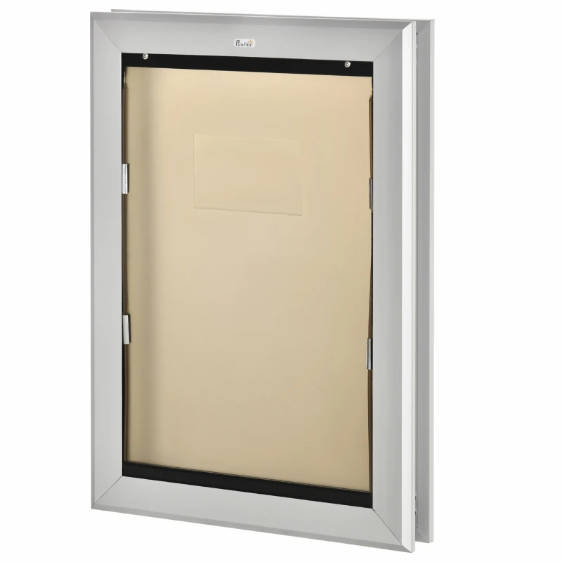 PawHut 2 Way Dog Door, Aluminum Doggy Pet Flap for Wall, Fast Installation, Magnetic Closure, Locking Panel, Weather Resistant, Insulating, Weight Limit 55 lbs