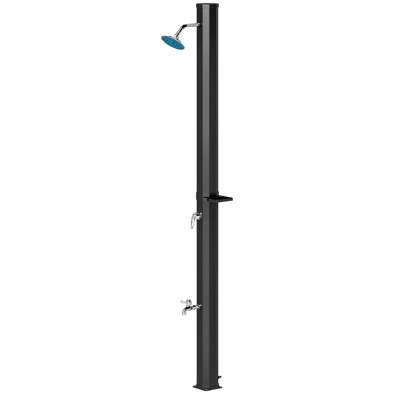 Outsunny 7.1FT Slolar Heated Outdoor Shower, 9.2 Gallon Outdoor Solar Shower for Backyard, Poolside, Beach, Spa