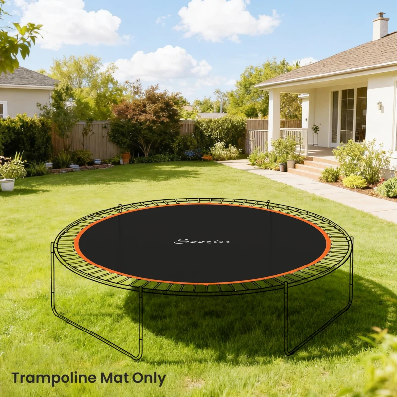 Soozier Trampoline Replacement Mat, Fits 12' Trampoline w/ 72 V-Hooks & 5.5" Springs (Spring & Frame not Included), Orange