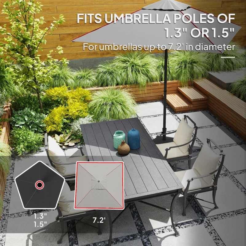 Outsunny Patio Umbrella Base Holder, Heavy Duty Outdoor Umbrella Stand Base, Black