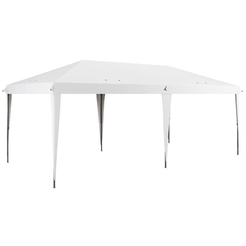 Outsunny 10' x 19.2' Outdoor Gazebo Pop Up Canopy Party Tent with Carrying Bag, White