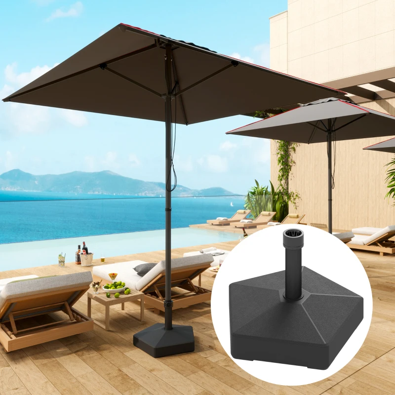 Outsunny Patio Umbrella Base Holder, Heavy Duty Outdoor Umbrella Stand Base, Black