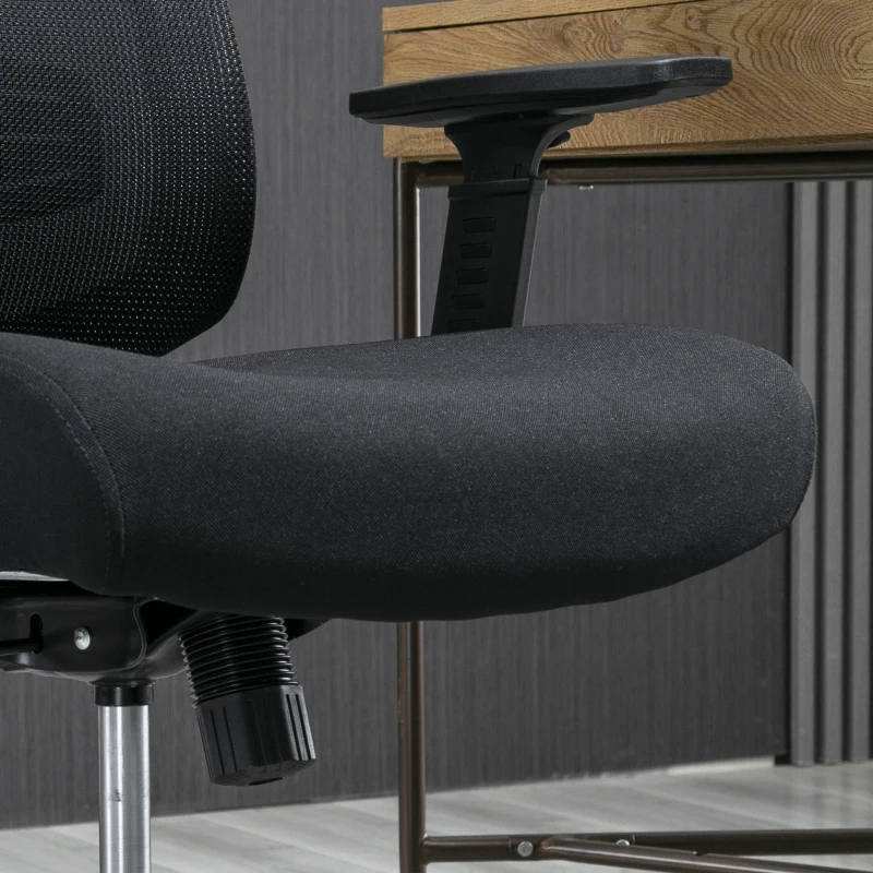Vinsetto Ergonomic Mesh Office Chair with Lumbar Back Support, Swivel Rocking Computer Chair with Adjustable Height and Armrests for Home Office, Black