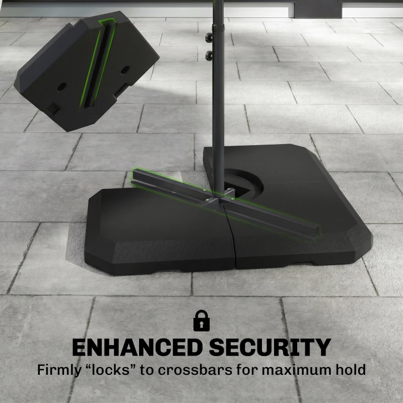 Outsunny 4-Piece Heavy Duty Cantilever Offset Umbrella Stand Base Weight, 264 lb. Capacity, Easy to Fill with Water or Sand