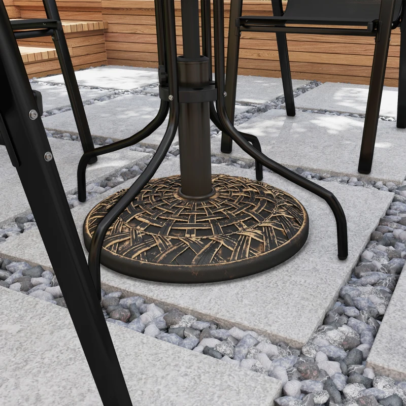 Outsunny 19" Patio Umbrella Base, 26 lbs Concrete Heavy Duty Umbrella Stand, Round Patio Umbrella Holder