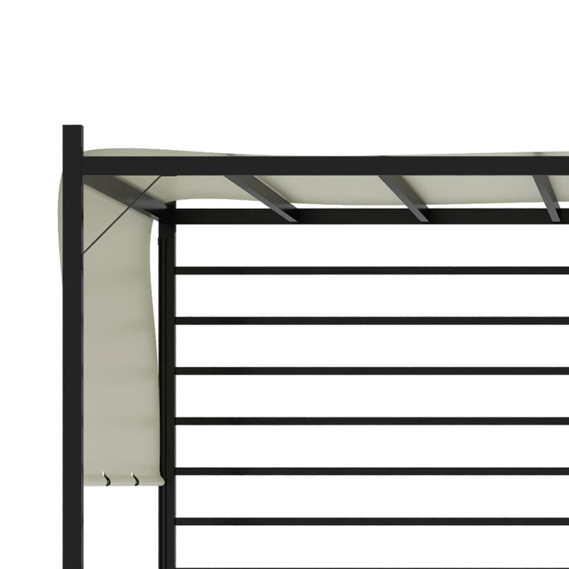 Outsunny 10' x 12' Outdoor Retractable Pergola, Patio Gazebo Canopy Adjustable Sun Shade Shelter for Backyard, Garden Activities, Beige