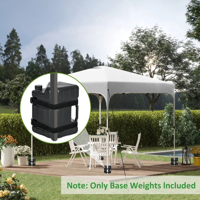 Outsunny Set of 4 Straight Leg Canopy Weights, Water or Sand Filled Weights for Gazebo with Built-in Handles and Secure Straps