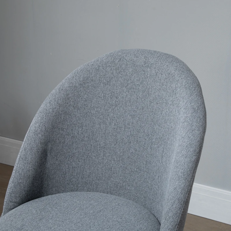 Vinsetto Ergonomic Rolling Drafting Chair for Standing Desk, Linen Office Stool with Adjustable Foot Ring and Steel Base