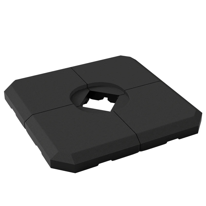 Outsunny 4-Piece Heavy Duty Cantilever Offset Umbrella Stand Base Weight, 264 lb. Capacity, Easy to Fill with Water or Sand