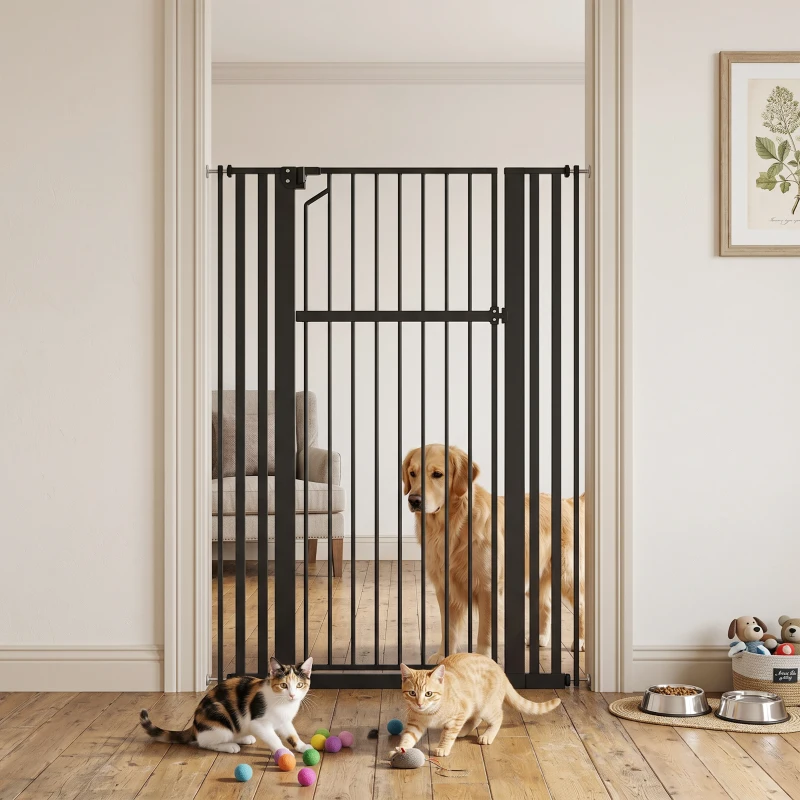 PawHut 55" Extra Tall Pet Gate 30-41" Wide Adjustable Baby Gate Pressure Mounted for Doorways, Hallways, Stairs