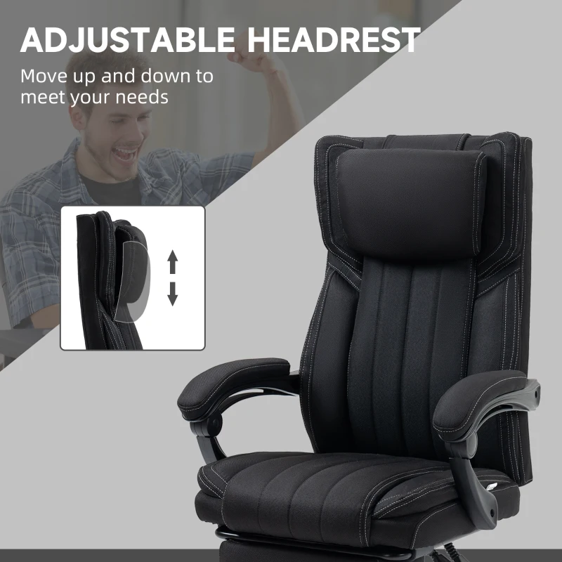 Vinsetto High-Back Massaging Office Chair Reclining Office Chair with Footrest Headrest Swivel Wheels Adjustable Height Black