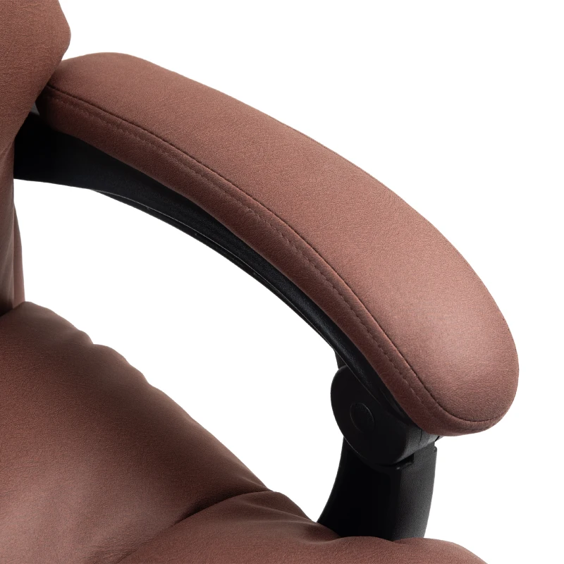 Vinsetto Microfibre Massage Office Chair, Heated Reclining Chair with Footrest, Double-tier Padding, Swivel Wheels, Coffee