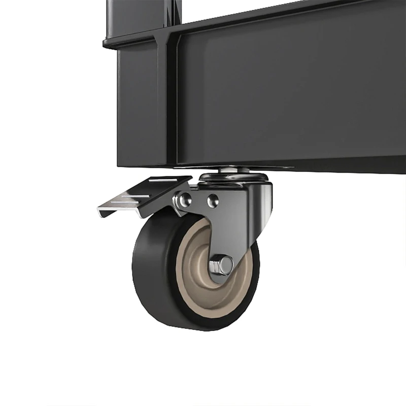 HOMCOM 2-Tier Rolling Tool Cart with Wheels, 500 LBS Capacity Plastic Utility Cart with Handle for Garage, Warehouse, Black