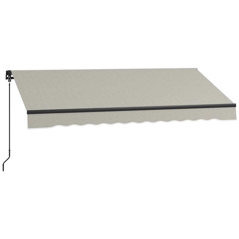 Outsunny 10' x 8' Retractable Awning, 280gsm UV Resistant Sunshade Shelter, for Deck, Balcony, Yard, Light Grey