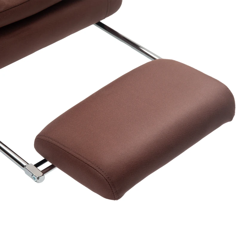 Vinsetto Microfibre Massage Office Chair, Heated Reclining Chair with Footrest, Double-tier Padding, Swivel Wheels, Coffee