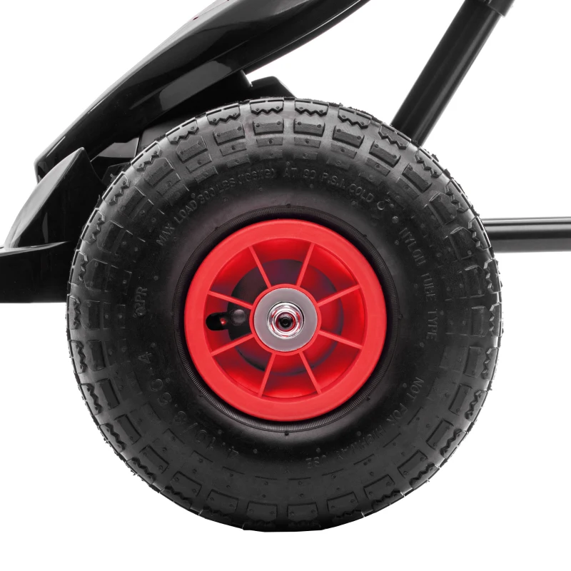Aosom Pedal Go Kart w/ Adjustable Seat, Rubber Wheels Shock Absorb, Red