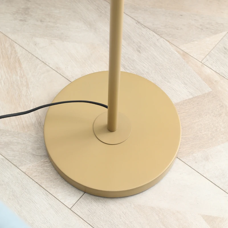 HOMCOM Modern Floor Lamp w/ Steel Frame and Pull Rope Switch, Standing Lamp for Living Room, Bedroom, Office
