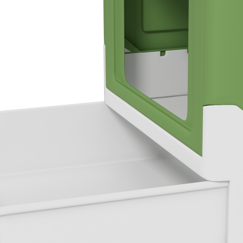 PawHut Top Entry Enclosed Kitty Litter Box with Scoop, Tray, Front Entry, Large Space, Foldable, Portable, Dark Green