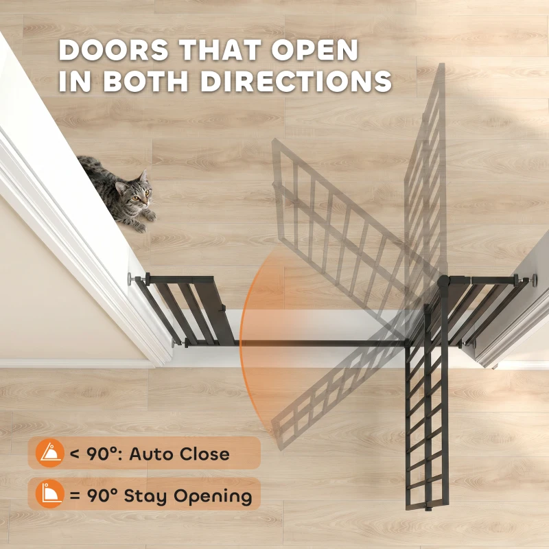 PawHut 55" Extra Tall Pet Gate 30-41" Wide Adjustable Baby Gate Pressure Mounted for Doorways, Hallways, Stairs