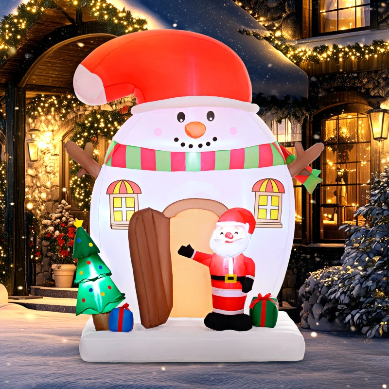 Outsunny 7.5FT Christmas Inflatable Decoration, Xmas Blow Up Decoration with LED Lights for Indoor, Outdoor, Yard, Party
