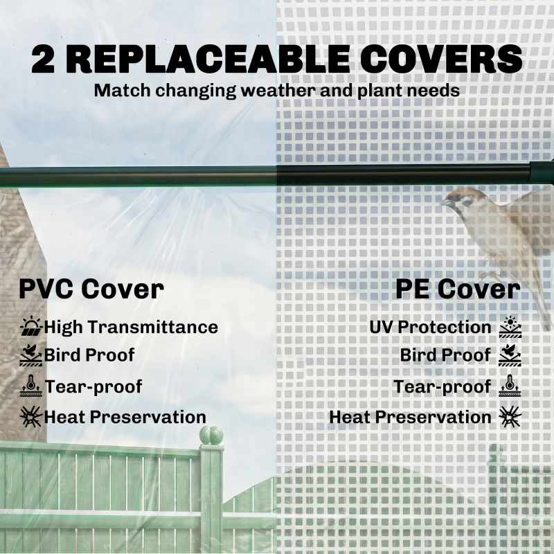 Outsunny 6' x 3' x 3' Portable Greenhouse, Garden Hot House with Two PE/PVC Covers and 2 Roll Up Windows, Clear